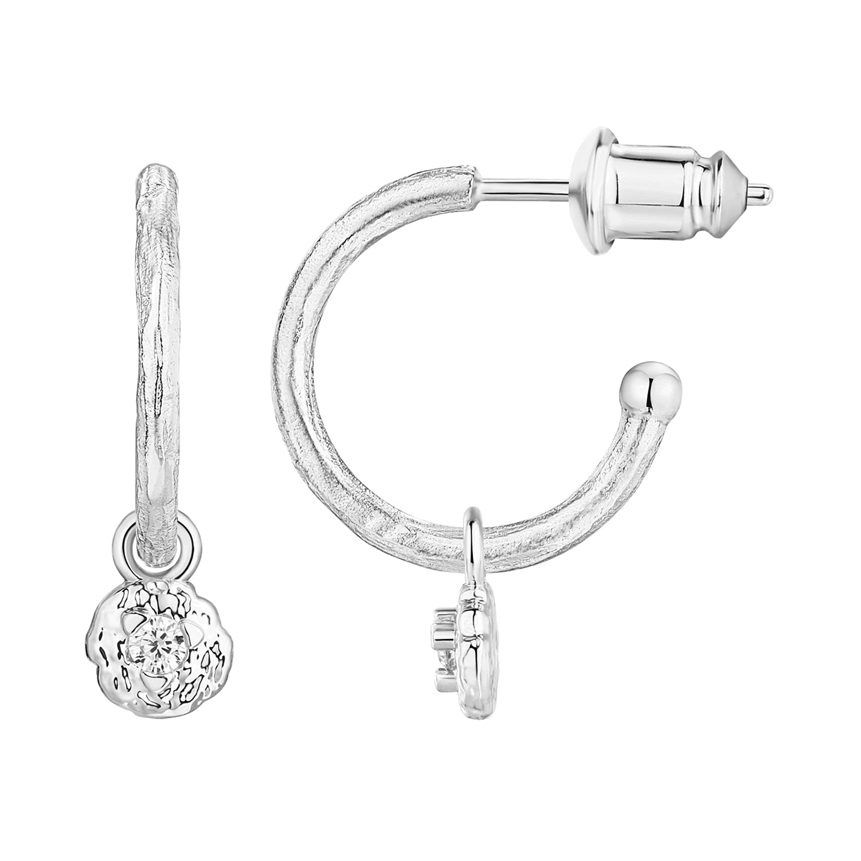 PAVOI 14K Gold Plated Motif Huggie Hoop Earrings for Women, Dangle Charms