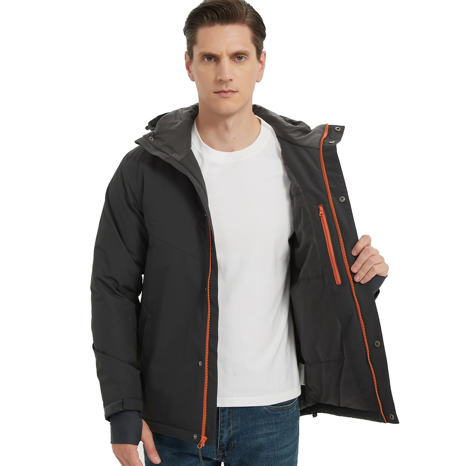 NORDIC OUTLAND Men's Winter Ski Jacket,Insulated Waterpoof Snow Coat,Windproof W