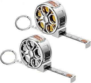 2 Pcs Mini Keychain with Steel Tape Measure 190 cm, Delicate Steel Ruler with Dual Metric and Imperial Scale, Multipurpose Measuring Gift