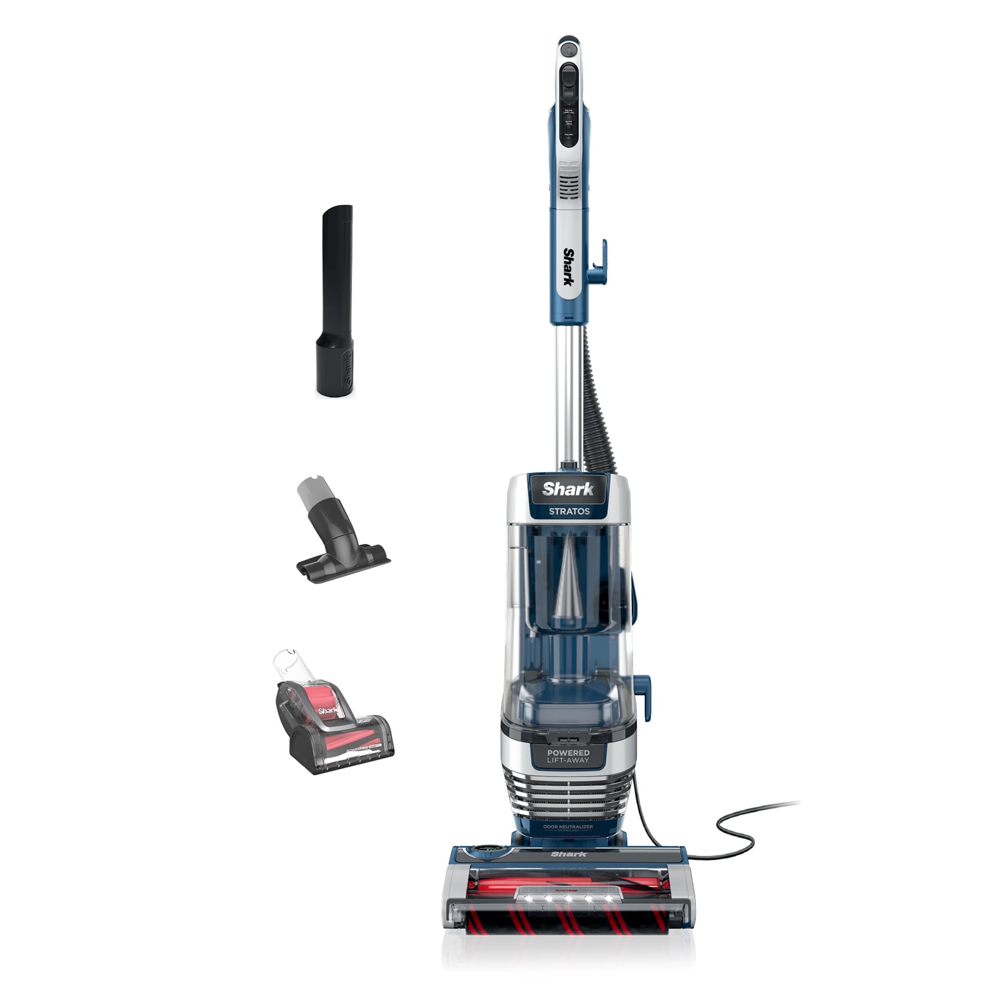 Shark Stratos Upright Vacuum, Powered Lift-Away, HEPA Seal, Navy, AZ3002​ | DuoC