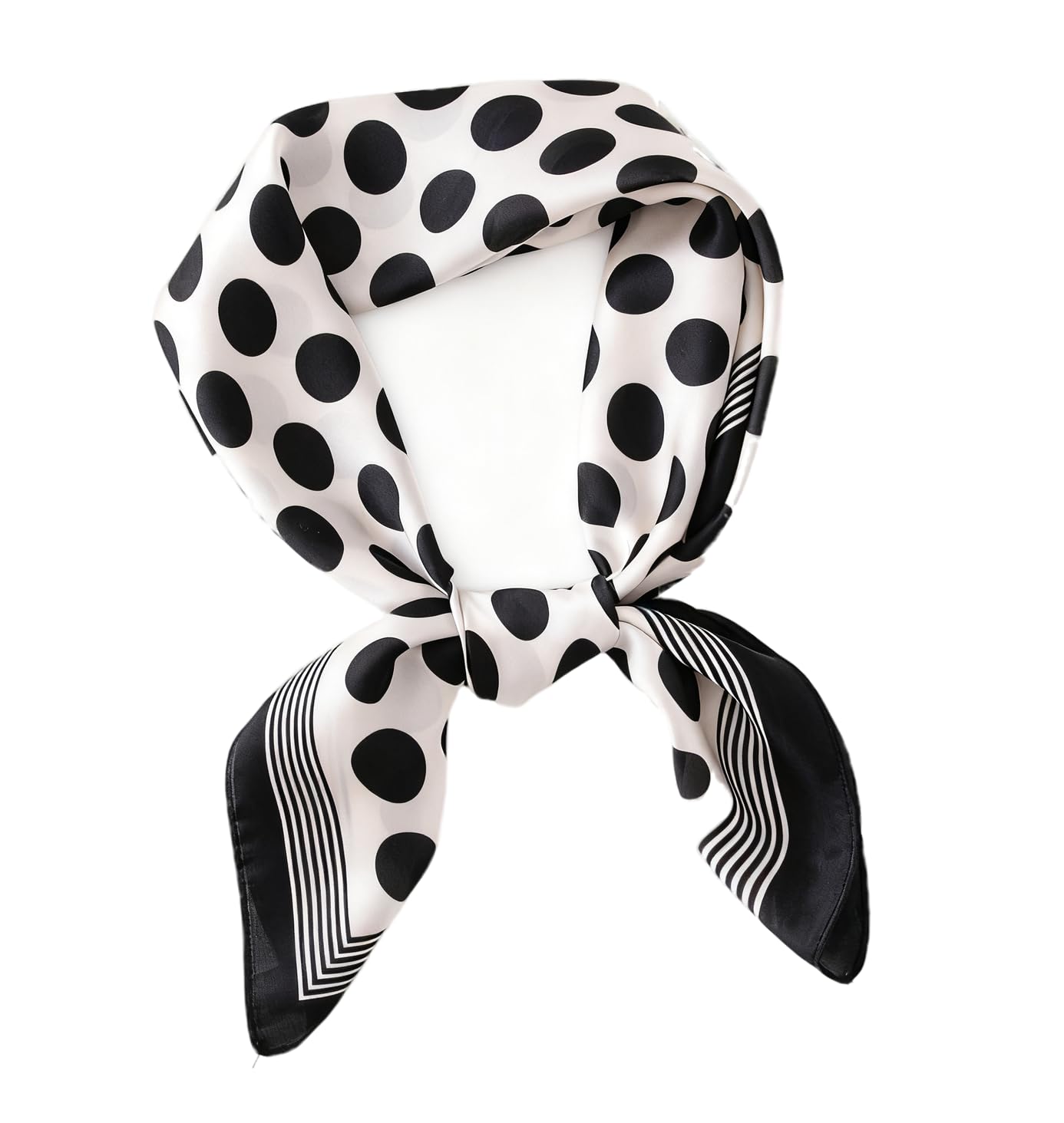 1950s 27.5 Inch Polka Dots Silk Head Scarf for Women Satin Hair Neck Scarf Wrap 