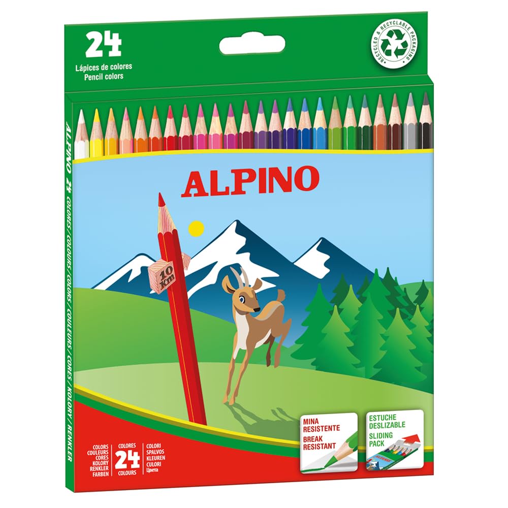Alpino Coloured Pencils 24 Units | Colored Pencils for Children | Draw and Colou