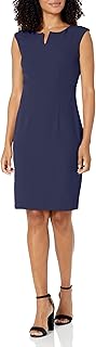 Kasper Women's Sleeveless Sheath Dress with Notch Neckline