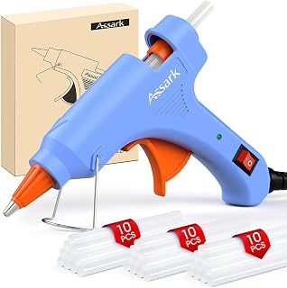 Assark 30W Mini Hot Glue Gun Kit with 30 Glue Sticks | Fast Preheating Hot Melt, High Temp for School Crafts DIY Arts and Quick Home Repairs, Blue