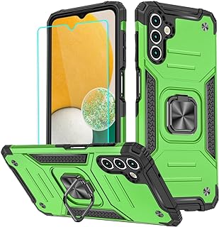 HNHYGETE for Galaxy A13 5G Phone Case with Screen Protector, 360°Military Grade Rotatable Kickstand [Heavy Duty] Protective Cases for Samsung Galaxy A13 5G (Green)