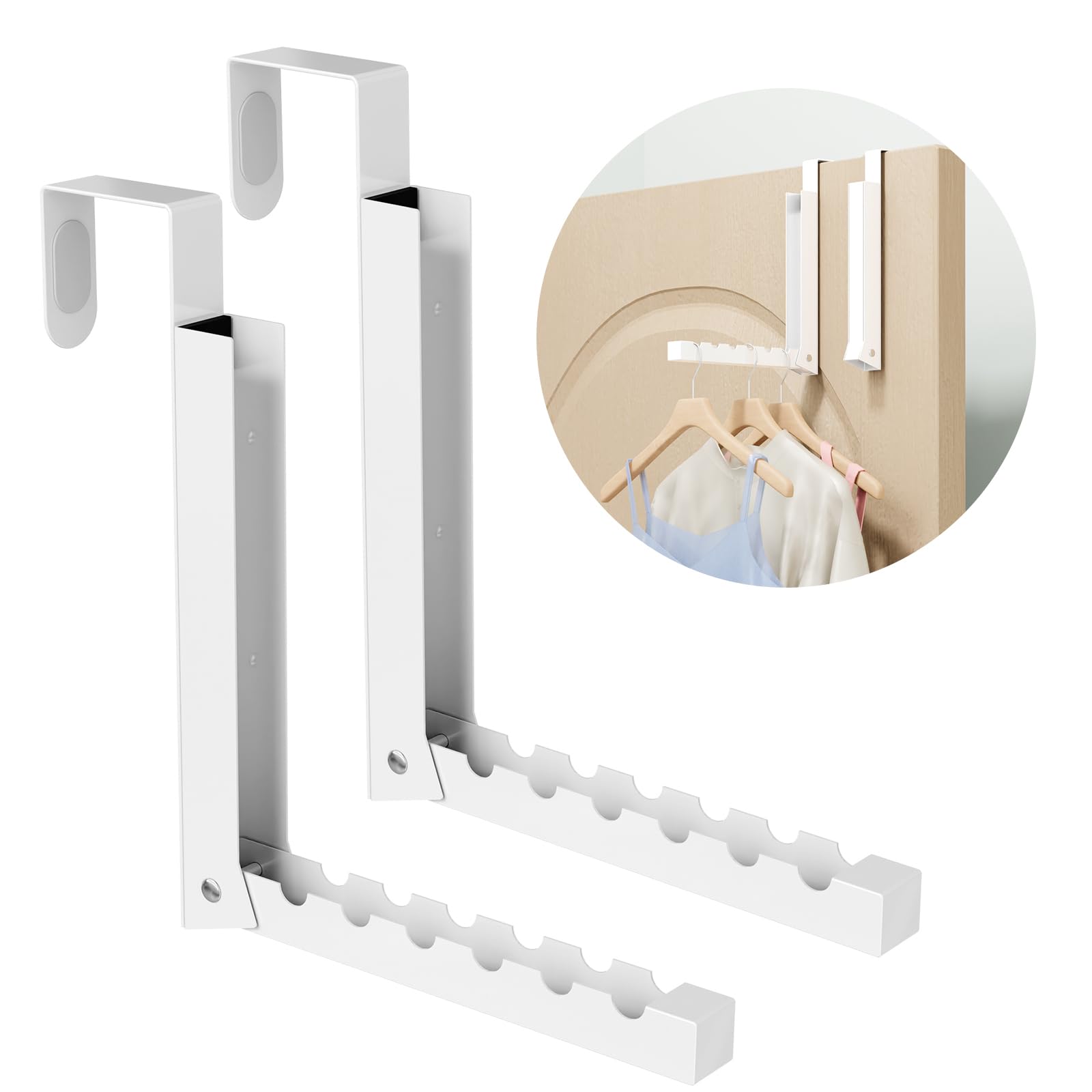 BAKON Over The Door Hanger Folding Clothes Drying Rack, Folding Hanging Coat Rac