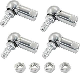 4Pcs M8 x 1.25mm Right Thread Ball Head Bearing Rod End End Carbon Steel Ball Attachment for Door Hinge