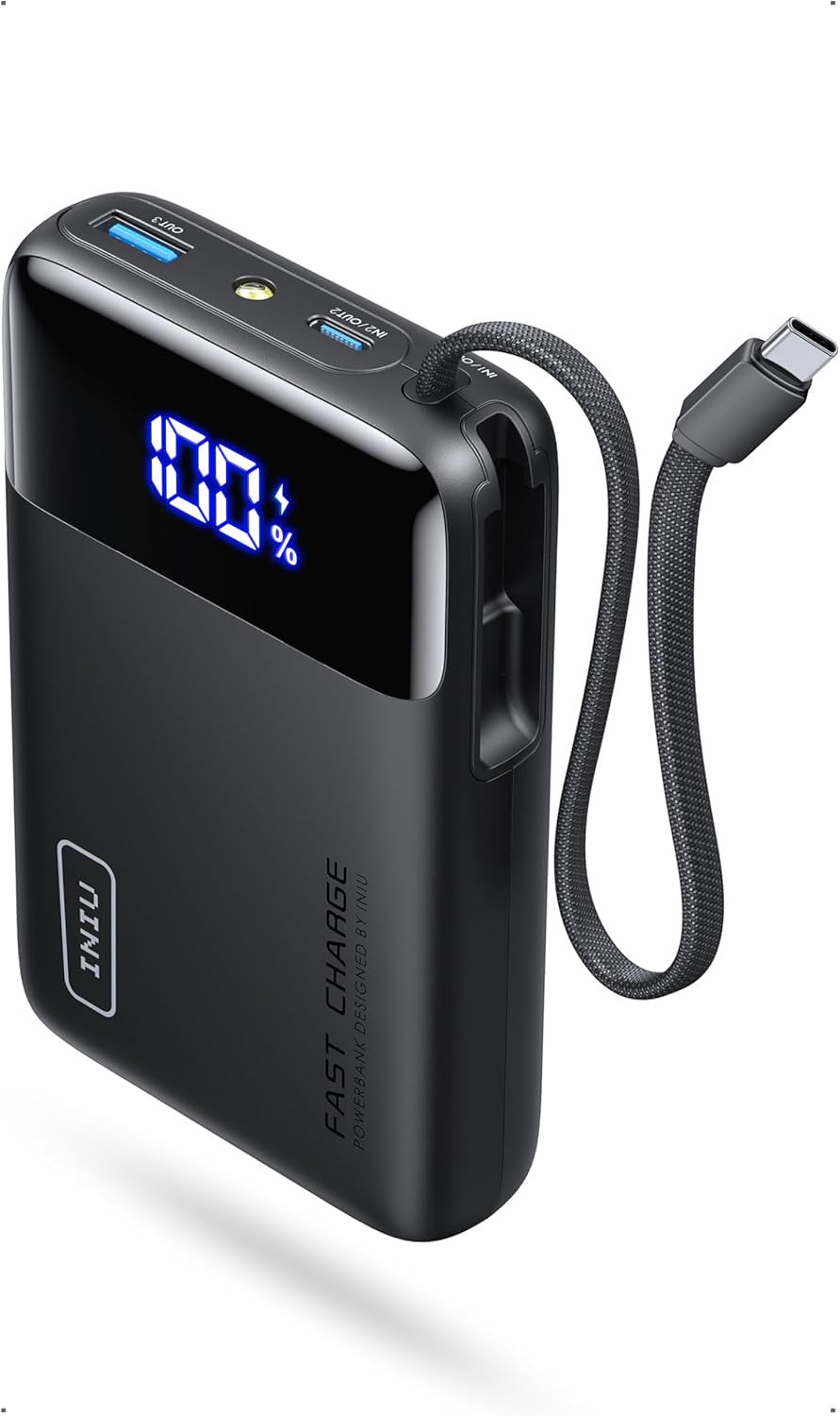 INIU 20000mAh Power Bank, Smaller 45W Fast Charging Travel Portable Charger | Fl