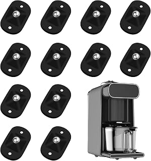 12 Pcs Self Adhesive Small Appliance Rollers,Small Caster Wheels 360°Rotation Universal Appliance Wheels for Kitchen Appliances on The Counter,Storage Box,Small Furniture(Black)