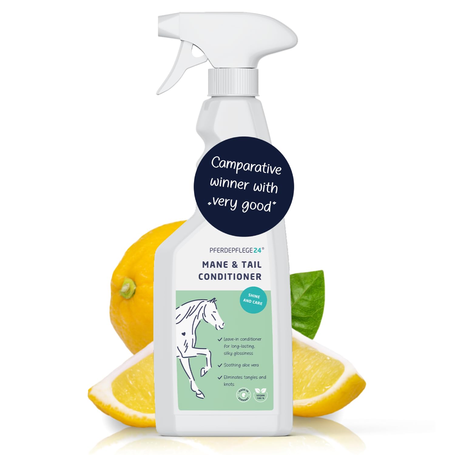 PFERDEPFLEGE24 Mane and Tail Detangler Spray for Horses - Brilliant Shine, Untan