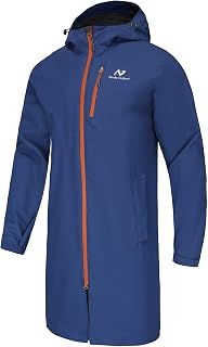 NORDIC OUTLAND Rain Jacket Men,Waterproof Breathable Long Raincoat with Hood Mesh Lining,Windbreaker for outdoor activities