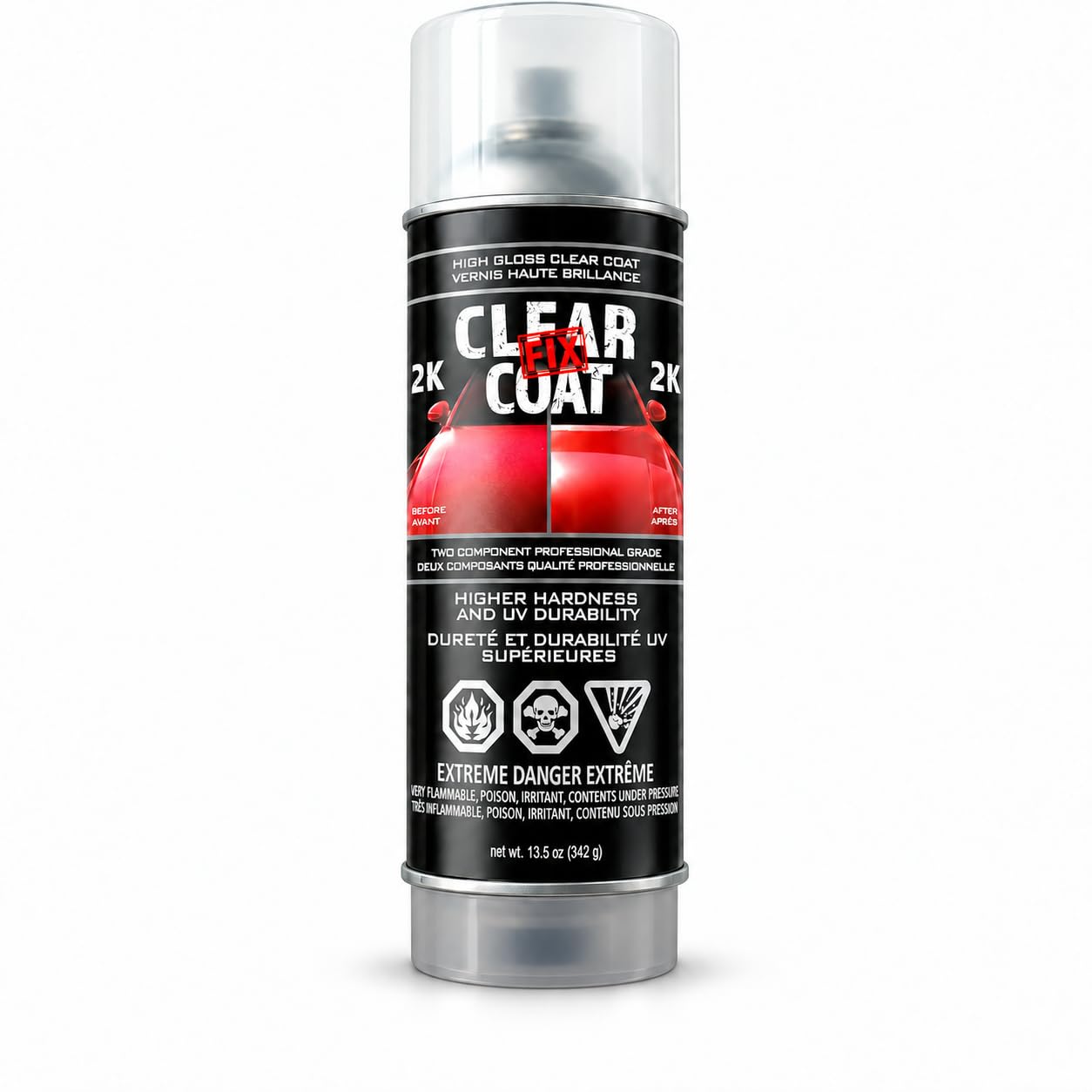 Scratch Fix® Professional Grade 2K Clear Coat Spray Can, High Gloss, 13.5oz | Po