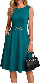 GRACE KARIN Work Business Midi Flowy Sleeveless Dresses for Women