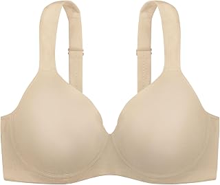 DORINA Women's Rachel Bra - Lightly Padded Demi Bra with Underwired Moulded Cups, Adjustable Straps, and Soft Micro Fabric for All-Day Comfort, Nude
