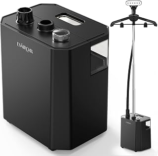 EVAIROAX 1800W Professional Standing Garment Steamer for Clothes, 90 Mins of Continuous Powerful Steam with 2.9L Water Tank, Pants Clip & Children's Clothing Hanger