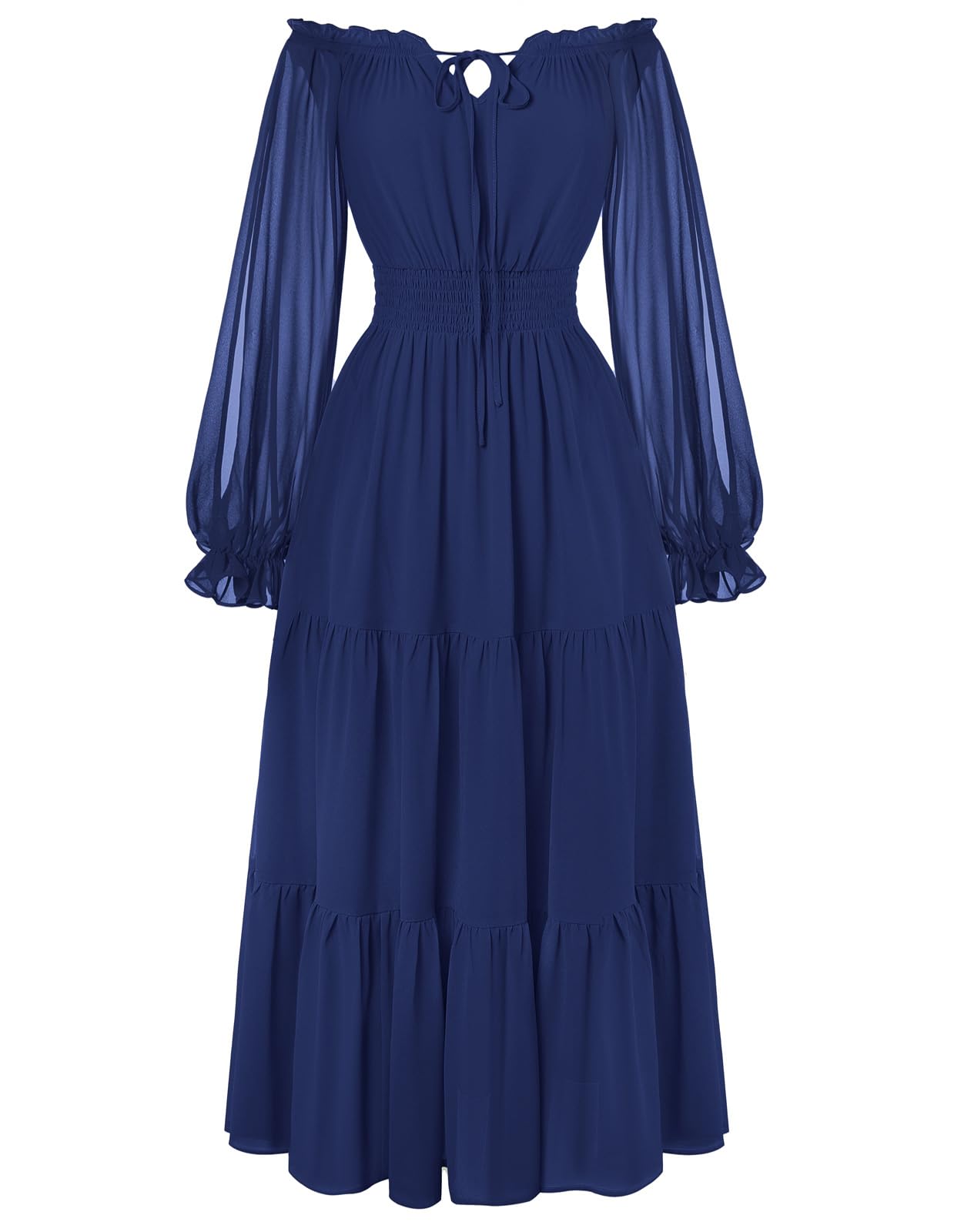 Scarlet Darkness Women Renaissance Off Shoulder Split Sleeve Maxi Dress