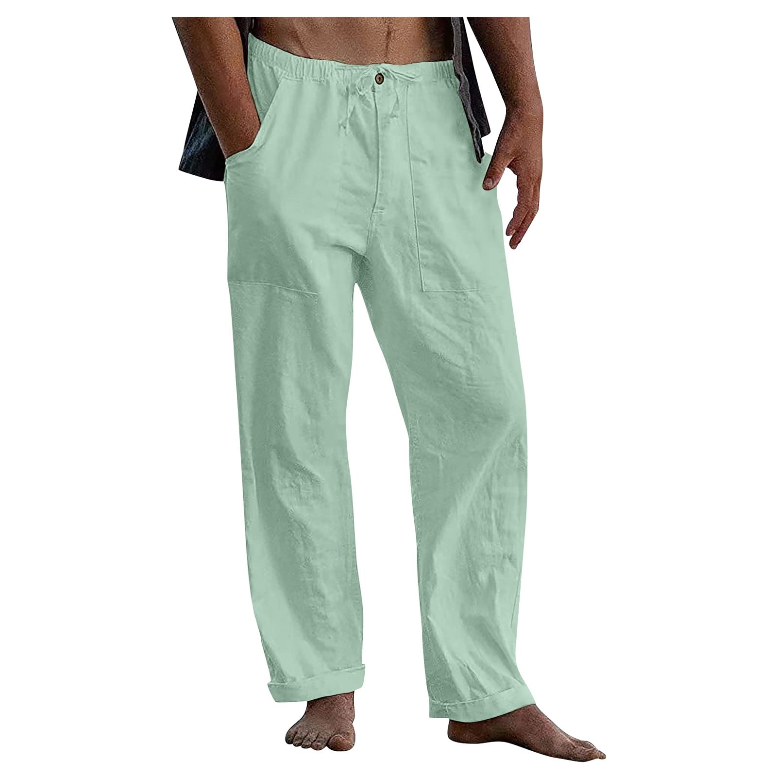 Men's Linen Trousers, Summer Long Casual Pants VDD673