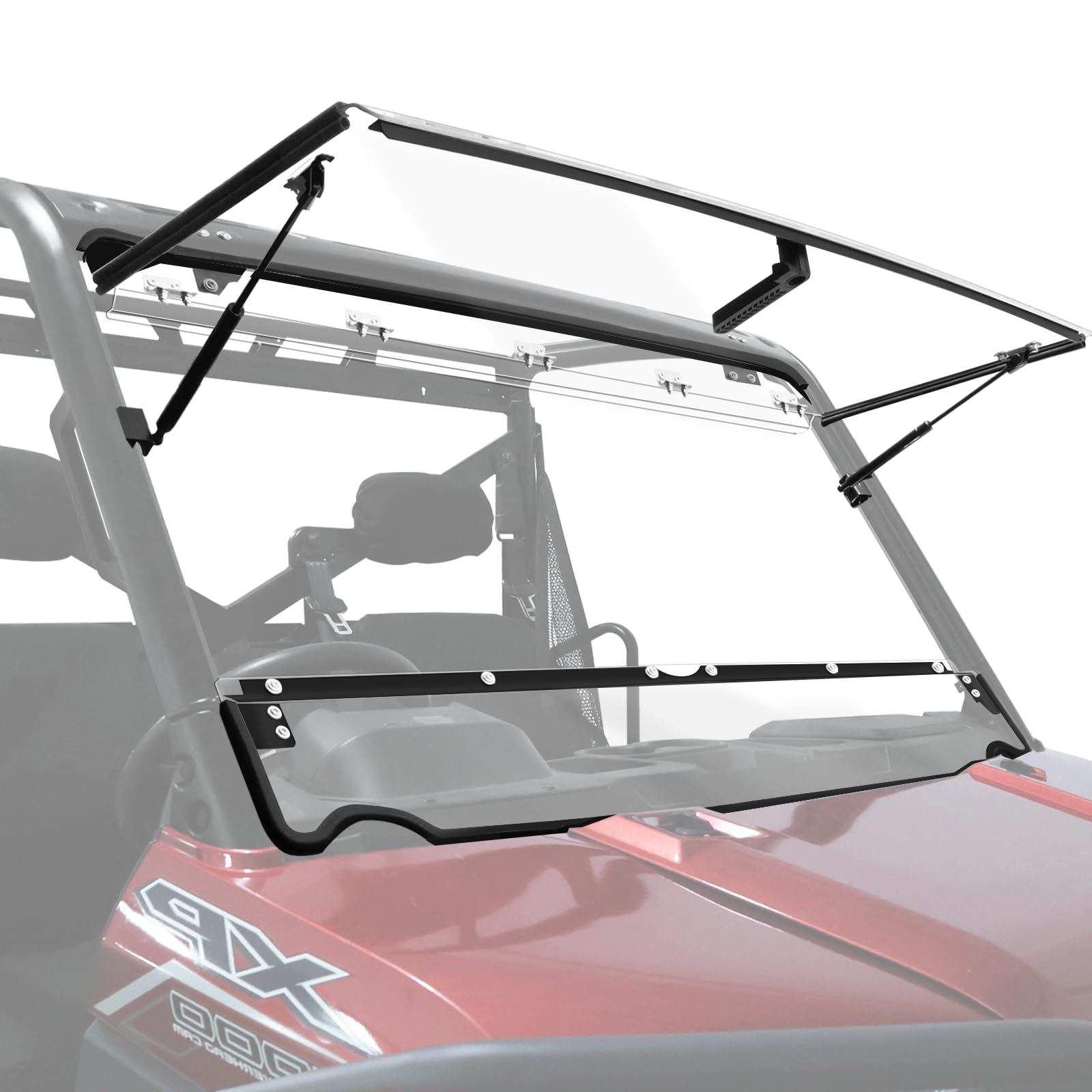 StarknightMT Flip Windshield Compatible with Polaris Ranger XP 1000/ Crew | 1000