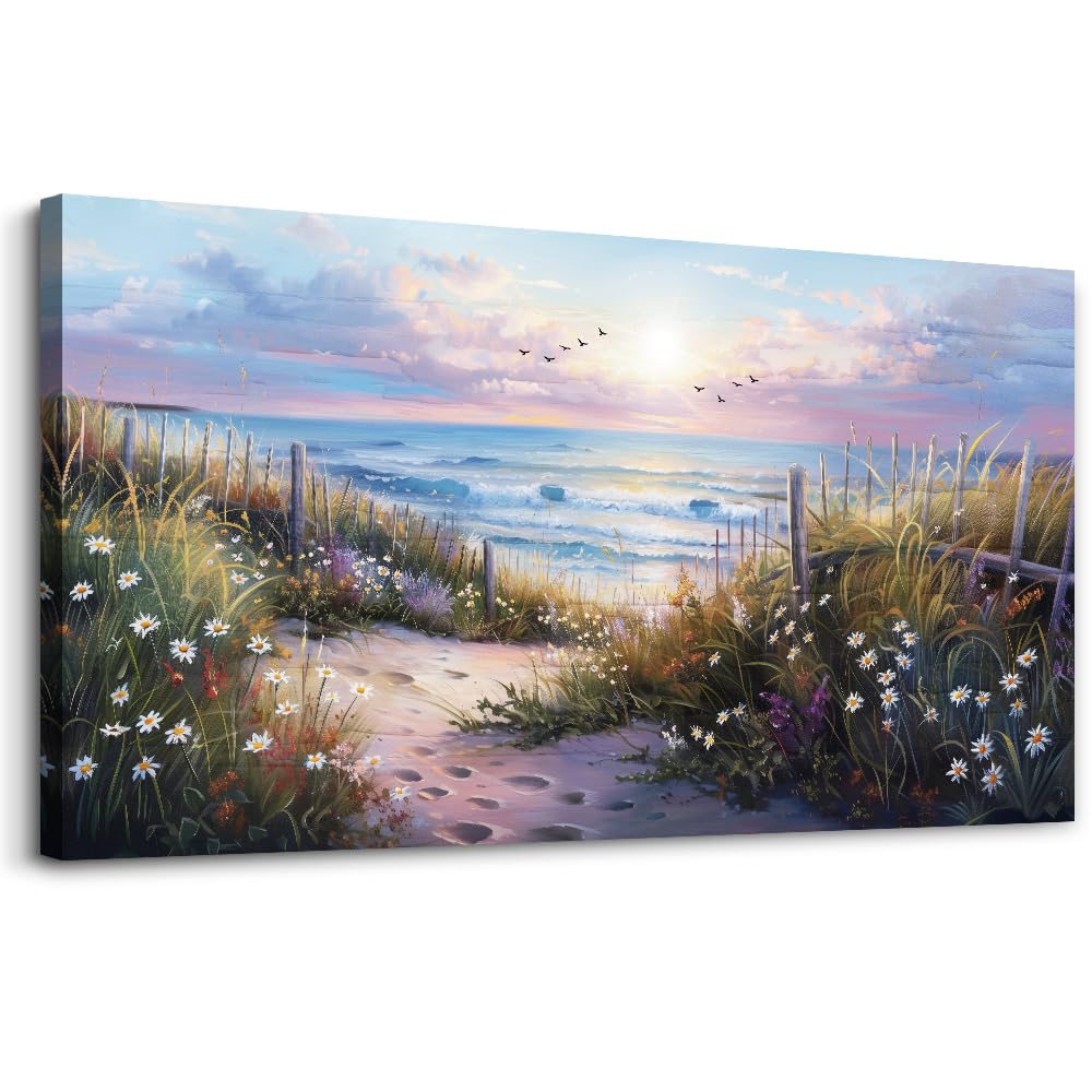 hyidecorart Canvas Wall Art For Living Room Wall DecorFor Bedroom Flower Beach S