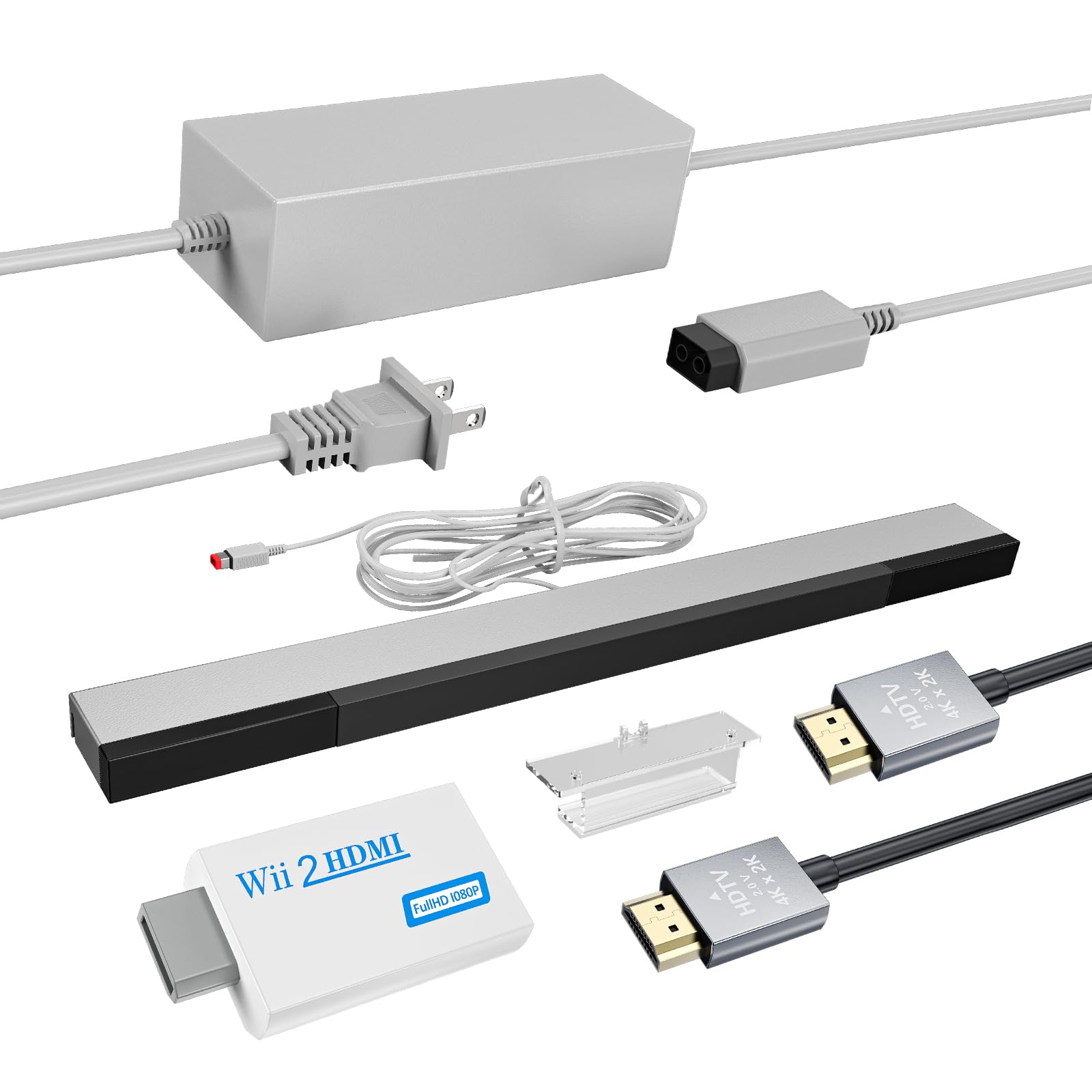 Sensor Bar + Wii HDMI Adapter + Composite Audio Video Cable + Power Adapter | LA