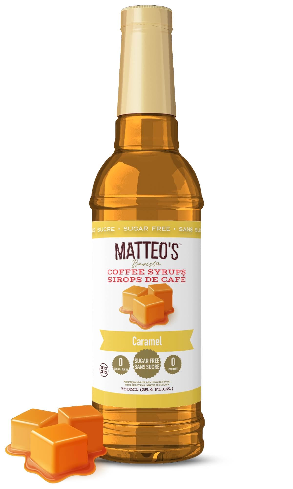 Matteo's Barista Style Sugar-Free Coffee Syrup, Caramel Syrup Flavour, Zero Calo