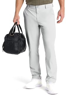 SNOWTEN Mens Classic Fit Golf Pants Stretch Dress Pants 30''/32''/34'' Lightweight Casual Suit Pants with Pockets