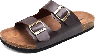 Men's Cork Slide Sandals,Summer Slippers,Fashion Mules with Adjustable Strap