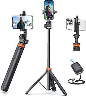 EUCOS 62" Phone Tripod, Tripod for iPhone & Selfie Stick with Remote | Extendable Cell Phone Stand & Ultimate Phone Holder, Solidest Phone Stand Compatible with iPhone/Android