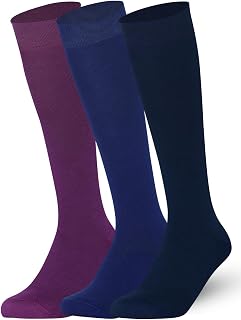 Mysocks Knee High Socks for Women and Men 3 Pairs Pack Casual Plain Multi Colour Long Socks