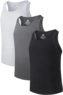 DAVID ARCHY Underarm Men's Underarm Tank Tops with Round Neck V-Neck or Short Sleeves Soft White Black Grey