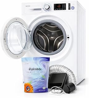 Splendide Washer Dryer Combo for RV – Vented 15lb All-in-One Compact Unit with Complete Vent Kit & Detergent – WDV2200XCD for Marine, Boat, Apartment & Tiny Home