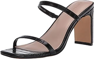 The Drop womens Avery Square Toe Two Strap High Heeled Sandal Heeled Sandal