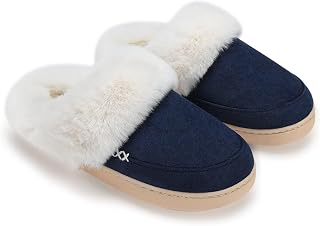 NineCiFun Women's and Men's Memory Foam House Slippers