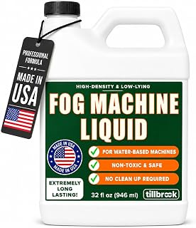 Fog Machine Liquid, 32 oz, High-Density, Long-Lasting, Water-Based Formula | Universal Ready-to-Use Fog Juice Solution for Spooky Halloween Parties, Haunted Houses, & Concerts - Made in USA