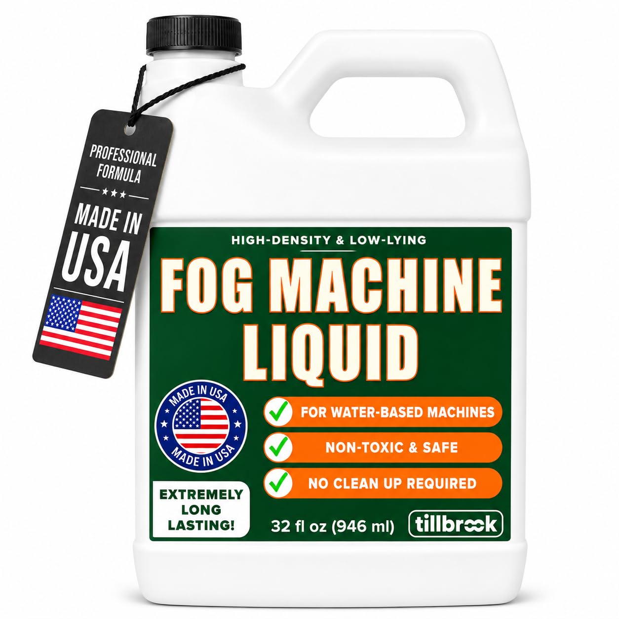 Fog Machine Liquid, 32 oz, High-Density, Long-Lasting, Water-Based Formula | Uni