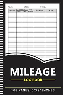 Mileage Log Book: Auto Mileage Journal, Odometer Tracking Logbook, Truck and Car Miles Expenses Tracker For Small Business or Personal Taxes - 105 Pages, 6"x9" inche
