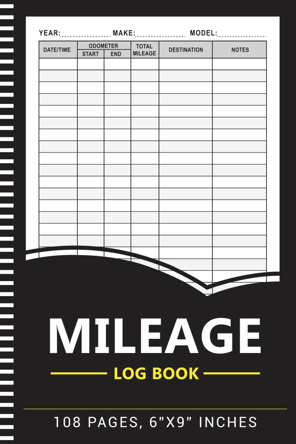 Mileage Log Book: Auto Mileage Journal, Odometer Tracking Logbook, Truck and Car
