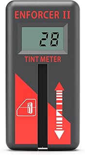 Window Tint Meter for Cars, ±2% Accuracy, Fast Digital Window Tint Meter, 0–100% Range VLT Tester, Pocket-Sized, for Vehicle Inspection & Auto Shop & Film Measurement (Black & Crimson)