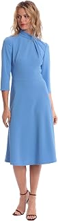 Donna Morgan Women's Donna Morgan Women's Dresses Mock Neck A-line Dress with Twist Neck Detail