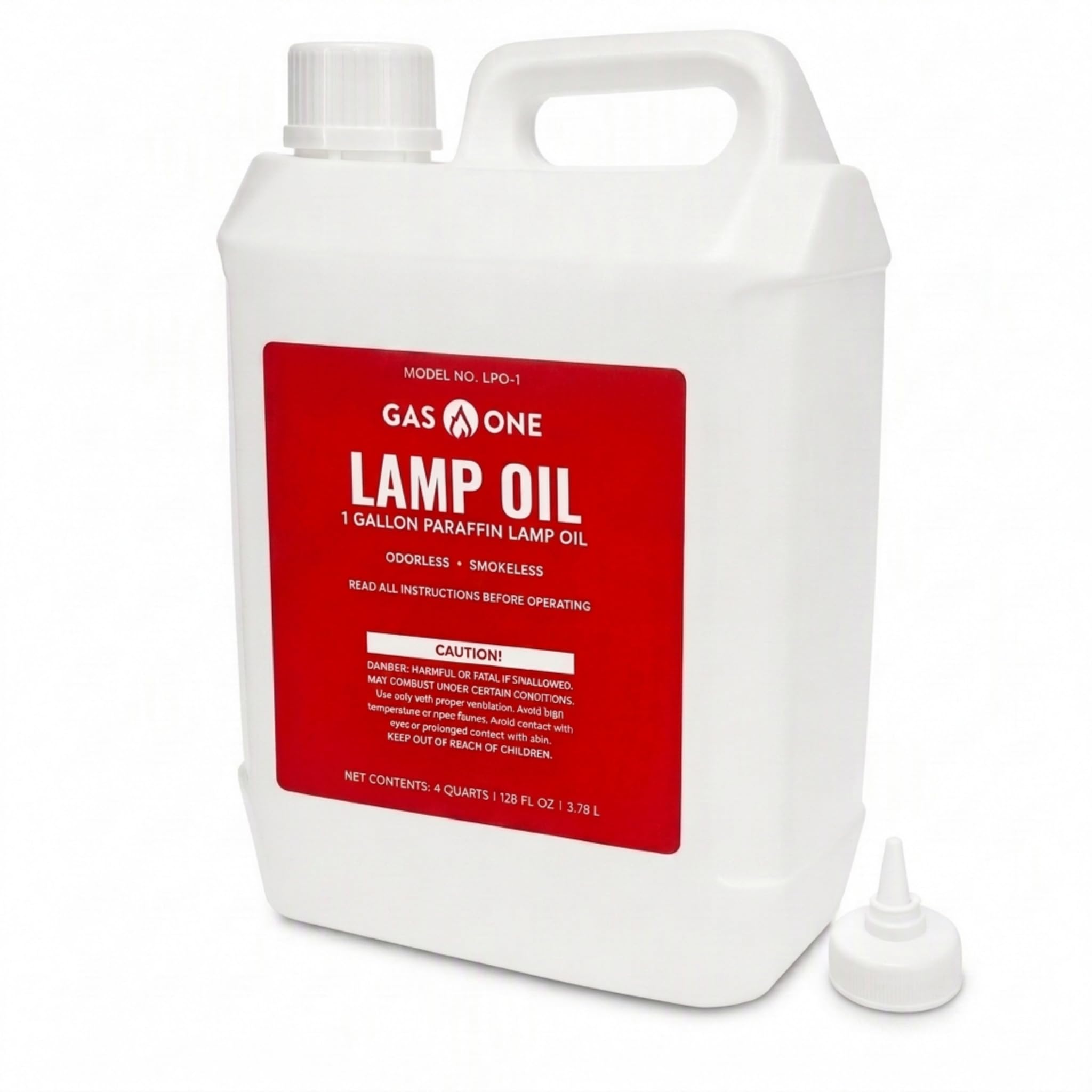 GasOne Liquid Paraffin Lamp Oil – 1 Gallon (128oz) Clear – Odorless, Smokeless I