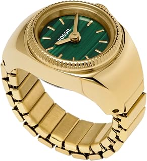 Fossil Women's Quartz Stainless Steel Two-Hand Watch Ring, Color: Silver (Model: ES5245)