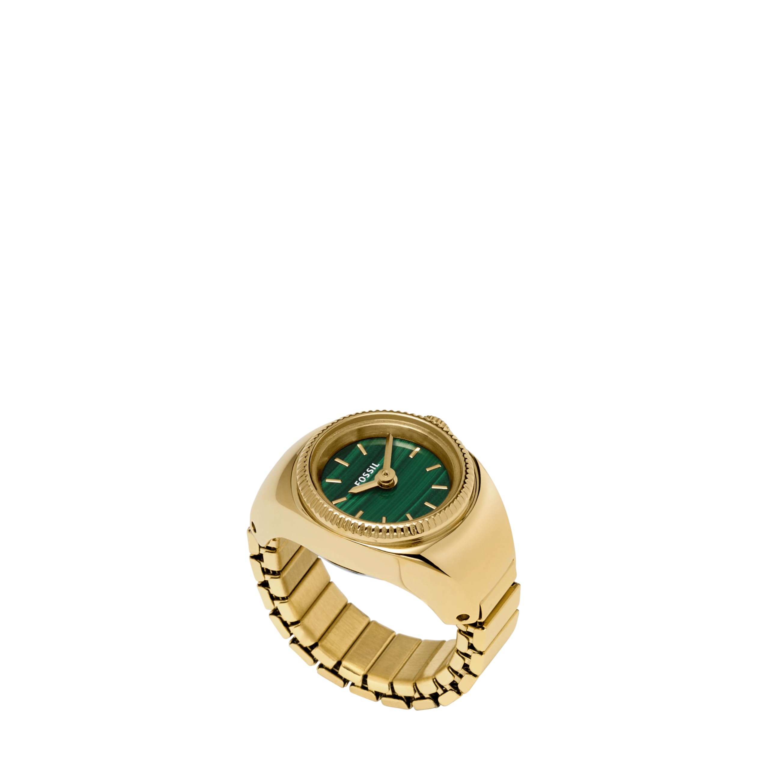 Fossil Women's Quartz Stainless Steel Two-Hand Watch Ring, Color: Silver (Model: