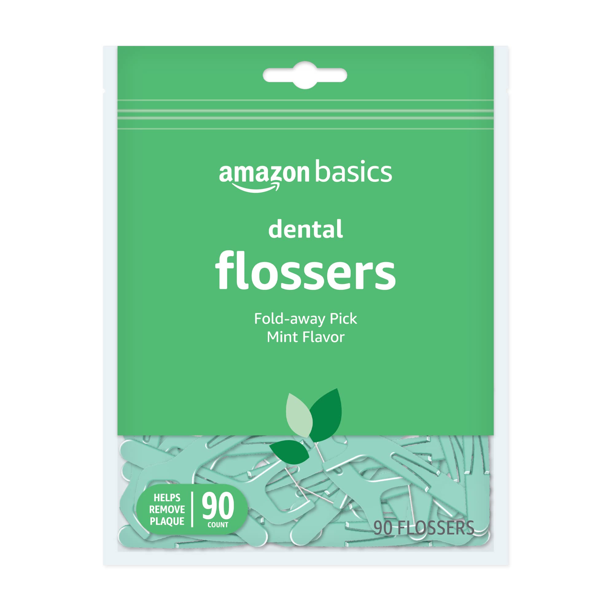 Amazon Basics Mint Dental Flossers, Shred Resistant, Slides Easily Between Teeth