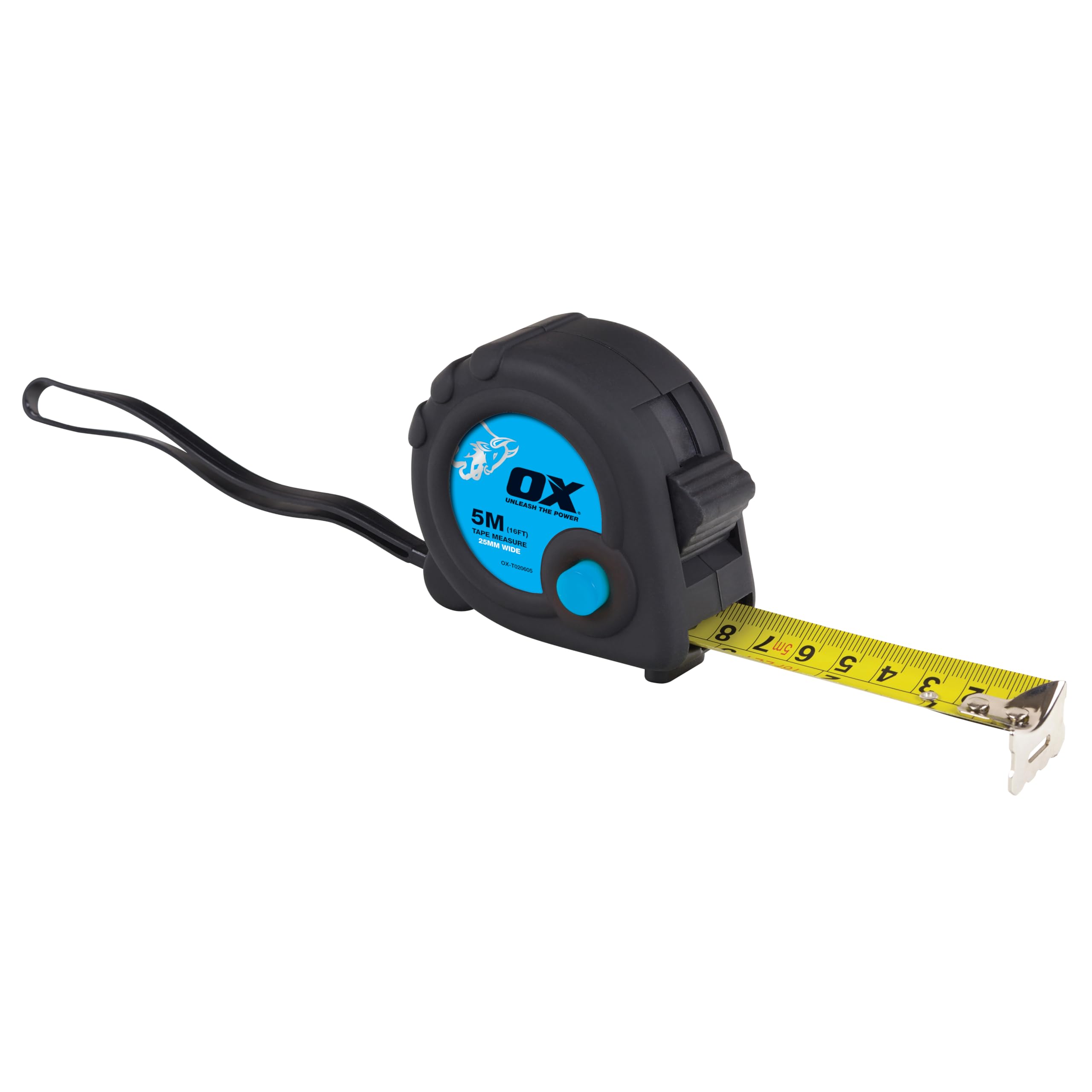 OX Trade 5m Tape Measure | Wide Blade, Duragrip Moulded Rubber Case, Shock Absor