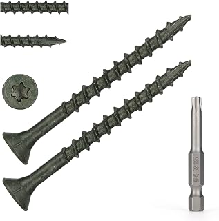 Bobibbi Wood Screws #8 x 2’’, T25 Star Torx Drive Flat Head Deck Screws, Green, 127Pcs (1lb)