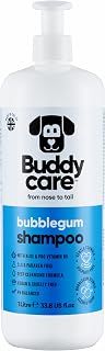 Bubblegum Dog Shampoo by Buddycare | For Smelly Dogs, Nourishing for Itchy & Dry Skin | Vegan & Curelty Free Dog Shampoo | Aloe Vera and Pro-vitamin B5 | (1L)