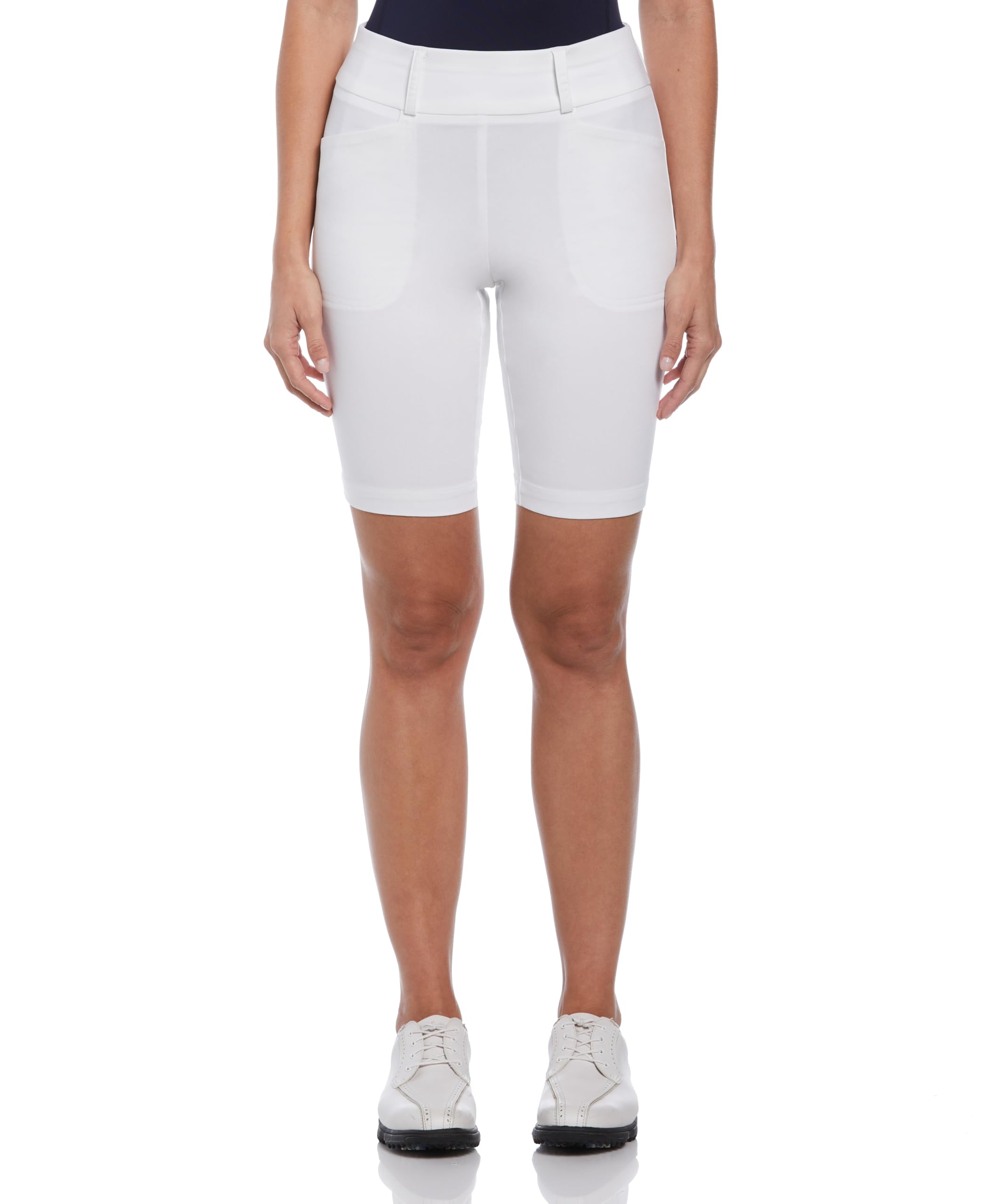 PGA Tour Womens 9.5” Pull-on Golf Shorts with Tummy Control, Performance Stretch