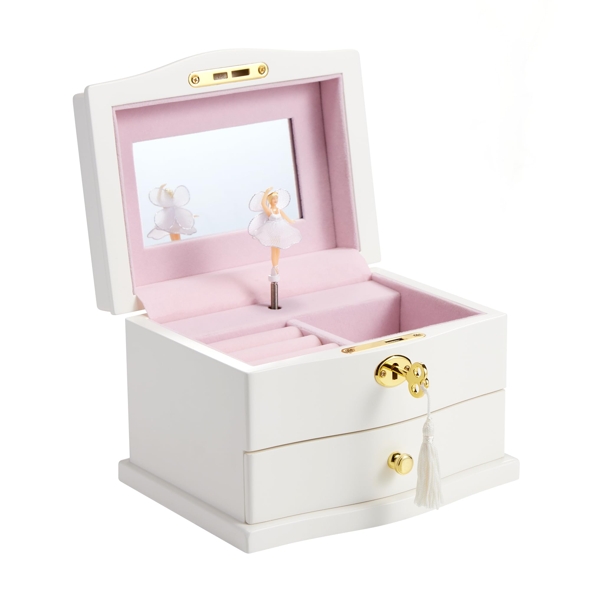 Jozen Gift Ballerina Musical Jewelry Box with Mirror for girls，Kid's Jewelry Sto