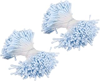 700pcs 2mm Double Headed Flower Stamens Artificial Flower Stamens Matte Flower Stamens for DIY Christmas Card Making Wedding Decorations Light Blue