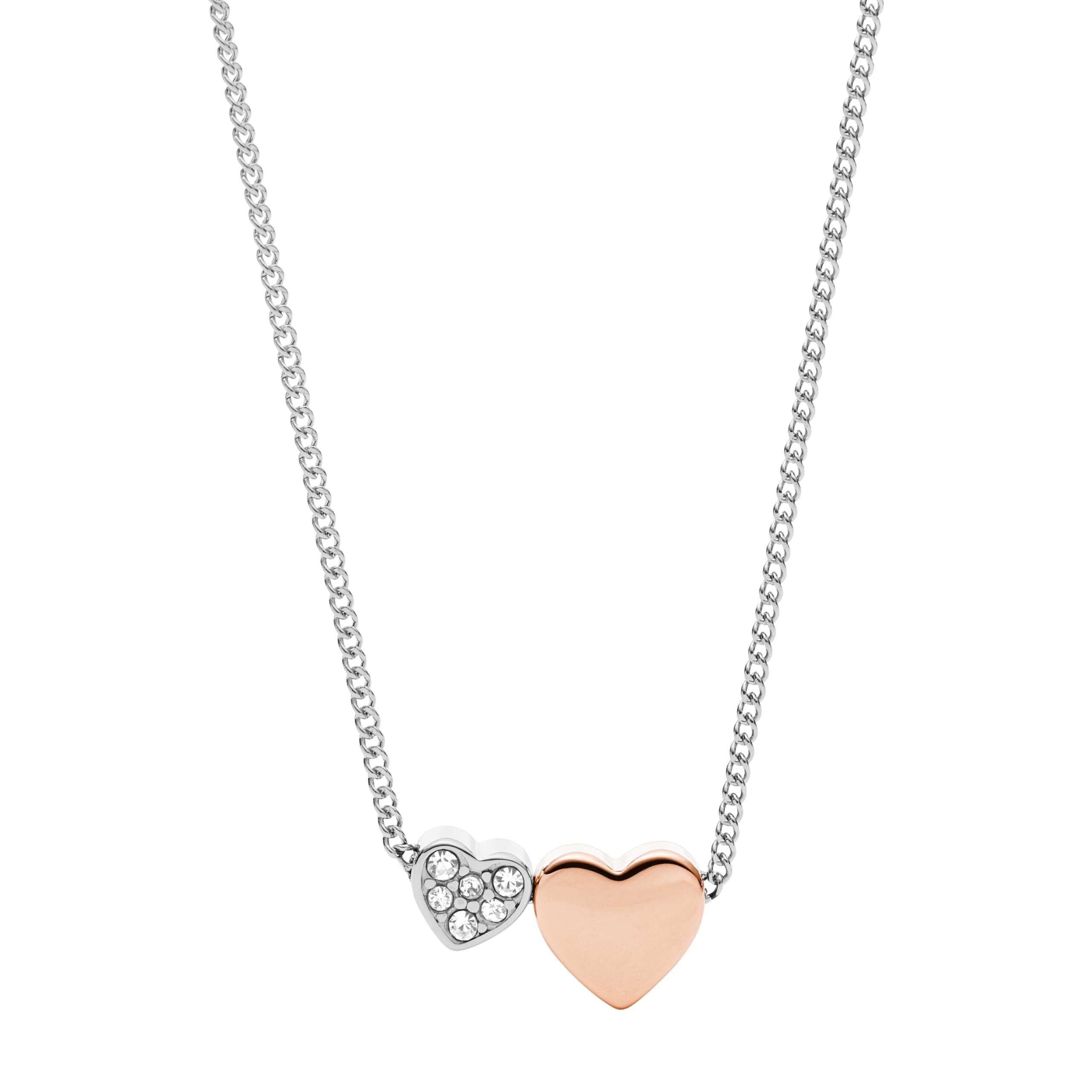 Fossil Collana da donna in acciaio inossidabile con chiusura a moschettone e cio